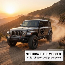 GXGM 2 Pezzi Adesivo Stella Militare Nera – Adesivi per Auto - Dimensioni 15cm – Nero – Adesivi per off Road Decalcomanie per Auto Moto Fuoristrada Renegade Wrangler Panda
