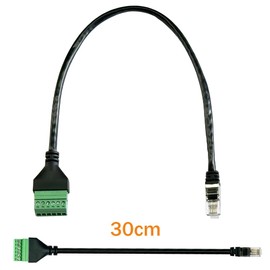 Jienk 2Pcs RJ11 Male to 6 Pins Screw Terminal Block Adapter for Cat3 Telephone Handset Cords Extender Cable, RJ12 6P6C to 6pin Terminal Extension Cable