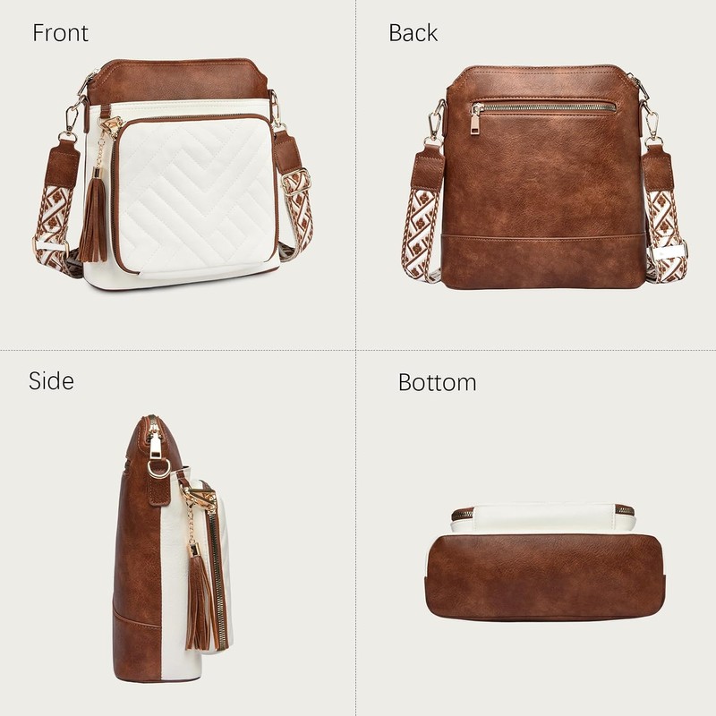 Travistar Bolsa Crossbody Mujer, Bandolera Mujer Cuero PU, Protección RFID
