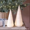 Lights4fun Set of 2 Indoor White Ceramic Light Up LED