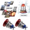 2Pcs Mushroom Head Button Switch Waterproof Push Button Switch Aluminum