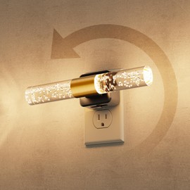 L LOHAS LED Night Light, Night Lights Plug into Wall, 180° Rotating, Auto Light Sensor, Dimmable 100LM, Soft White 3000K, Wall Sconce-Style Design Nightlights for Bedroom Bathroom Hallway, 1-Pack