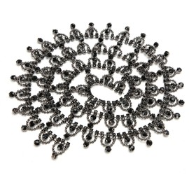 Welding Rhinestones Chain Tassel Pendant Belly Dance Decoration Jewelry Accessories Black