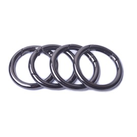 Bobeey 8pcs Spring O Ring,Round Carabiner Snap Clip Trigger Spring Keyring Buckle,O ring for bags,purses BBC3…, Black Gun, 1.25''(3.2cm)