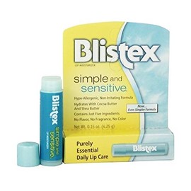 Blistex Simple & Sensitive Lip Moisturizer 0.15 oz (paquete de 4)