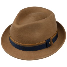 LIERYS Donmalo Trilby Wool Hat Fedora Crushable Unisex Summer Winter, brown, M