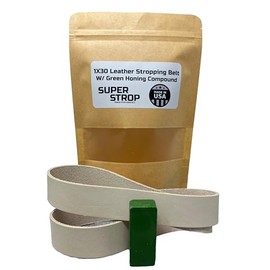 1 X 30 Inch Super Strop Leather Honing Polishing Belts Available in Multiple Packs (1X30 Leather Belt W/Green Compound)