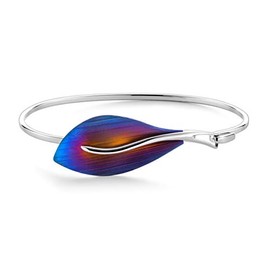 LILLY MARIE Women's Bracelet Genuine 925 Silver Blue/Purple Length Flexible Gift Wrapping Gift Ideas for Women, Sterling Silver