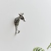 Melody Maison Set of 3 Silver Metal Giraffe Wall Hooks