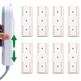 Brelet 8 St??ck Selbstklebender Stanzfreier Sockelhalter, Steckdosenleiste Halterung Power Strip Holder Steckdose Fixierer Wandhalterung St?nder f??r Steckdose Router K??che Organisieren(Wei?)