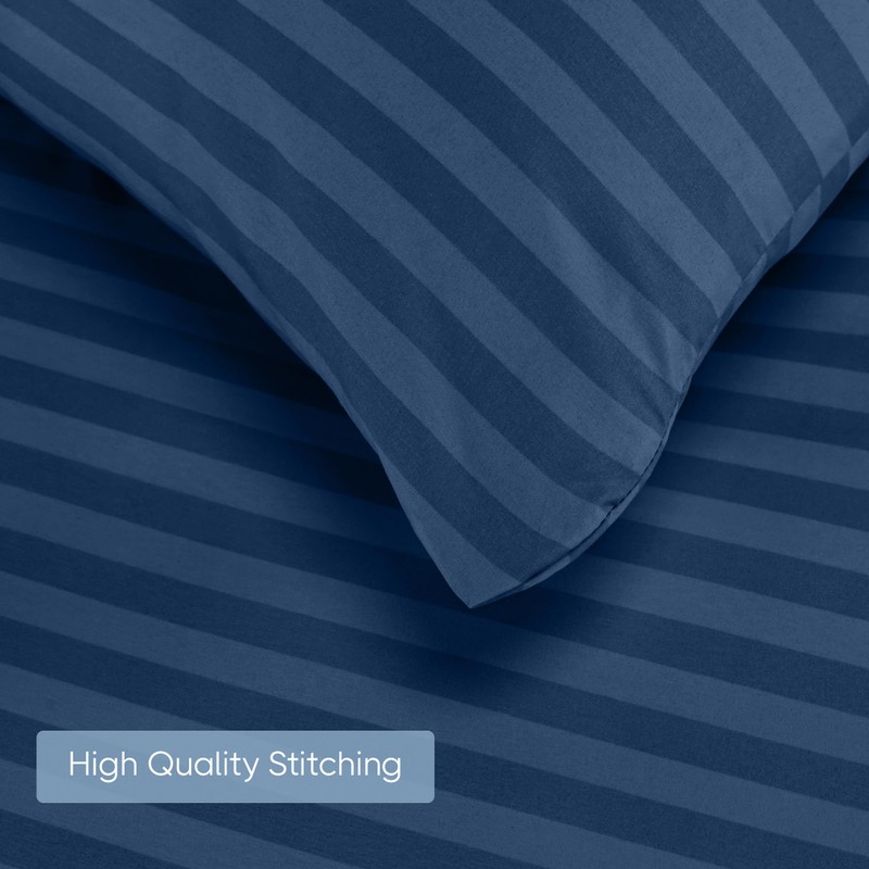 Utopia Bedding Utopia Bedding Double Striped Navy Print Duvet Cover