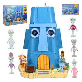 ROLOSO Toy Building Brick Blocks Toys Sets Display Box kit Action Figures Pineapple House Patrick Stone Star Home for Boys and Girls Kids Age 2-4, 3-5, 5-7, 8-12 Fans Gift