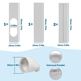 Portable Air Conditioner Window Vent Kit, 5.9 Inch Diameter 59 Inch Length Exhaust Hose,Universal Portable AC Seal Panel for Adjustable Horizontal&Vertical Window