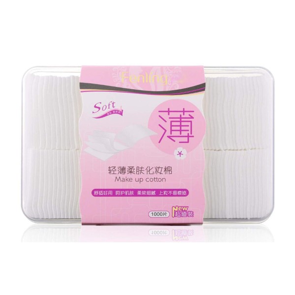 1 Box(1000PCS) Disposable Deep Clean Cotton Pads-Cosmetic Face Neck Mouth Makeup Remover Accessories Tools(White)
