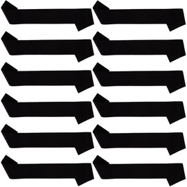 Bulk Blank Sash for Women Men Birthday Bridal Shower Wedding Party Graduation DIY Supplies Black, 12 Pack