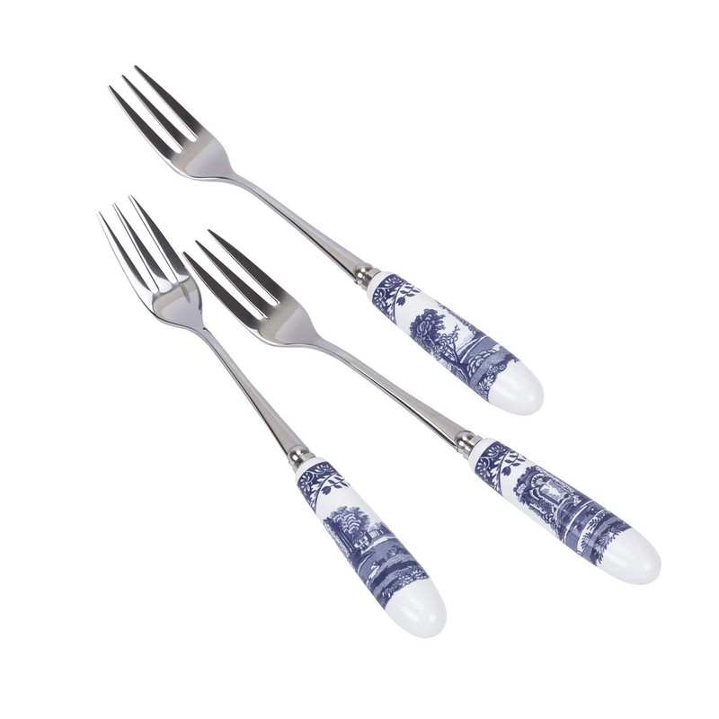 Spode Blue Italian Pastry Forks (Set of Six)