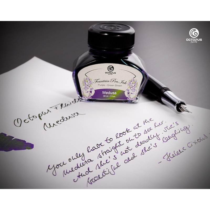 Octopus Fluids Sheen Fountain Pen Ink with Converter Medusa Purple