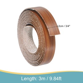 sourcing map Edge Banding, 3/4 Inch x 9.84ft Pre-Glued Wood Veneer Edging Iron-on Flexible Edge Banding for Cabinet Repair Furniture Restoration, Birch