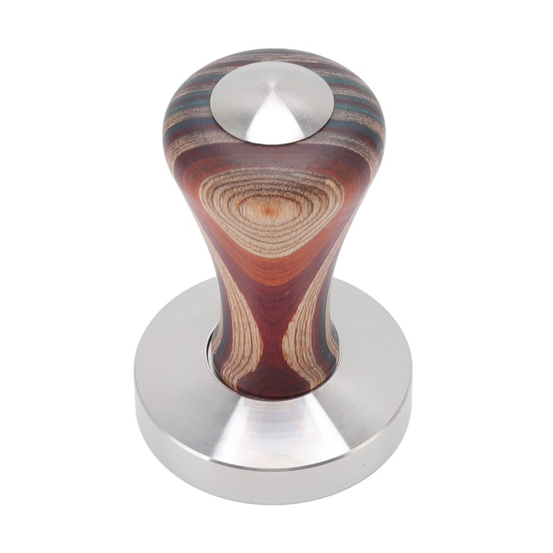 Colorful Wood Coffee Flat Tamper Stainless Steel Base Powder Hammer