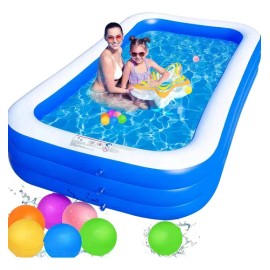 215cm Alberca Inflable Rectangular Para 3-5 Personas Try Me Azul                                                                                      