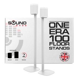 Sound Bass One / ERA100 Floor Stand Twin Pack (2pcs), White | Compatible with Sonos One, Play:1, One Gen 2, One SL | Future-Proof Design Also Compatible with ERA 100, Designed by Sound Bass UK, Pair