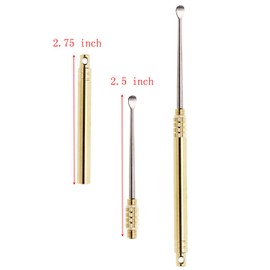 ONLYKXY Ear Wax Removal Tool,Folding Type Titanium Alloy Ear-Pick Cleaner Portable Ear Wax Removal Tools Ear Spoon Attached A Key Ring