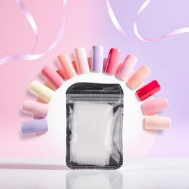 20Pcs White Nail Extensions Kit Fiberglass Nail Art Builder Wrap Sticker Tips with Shape Clip Nail Art and Polish