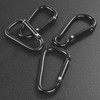 10x Mini Black Carabiners Spring Clip Hook Keychain Key D