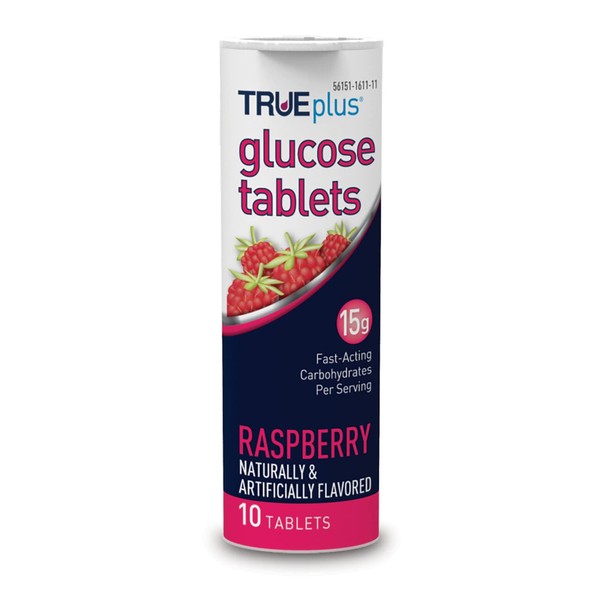 TRUEplus® Glucose Tablets, Raspberry Flavor - 10ct Tube (1)