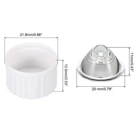 PATIKIL 20mm LED Lens 15 Degree with Plastic Holder 20 Sets Acrylic Optical Lens for 1W 3W High Power LED Light White Transparent