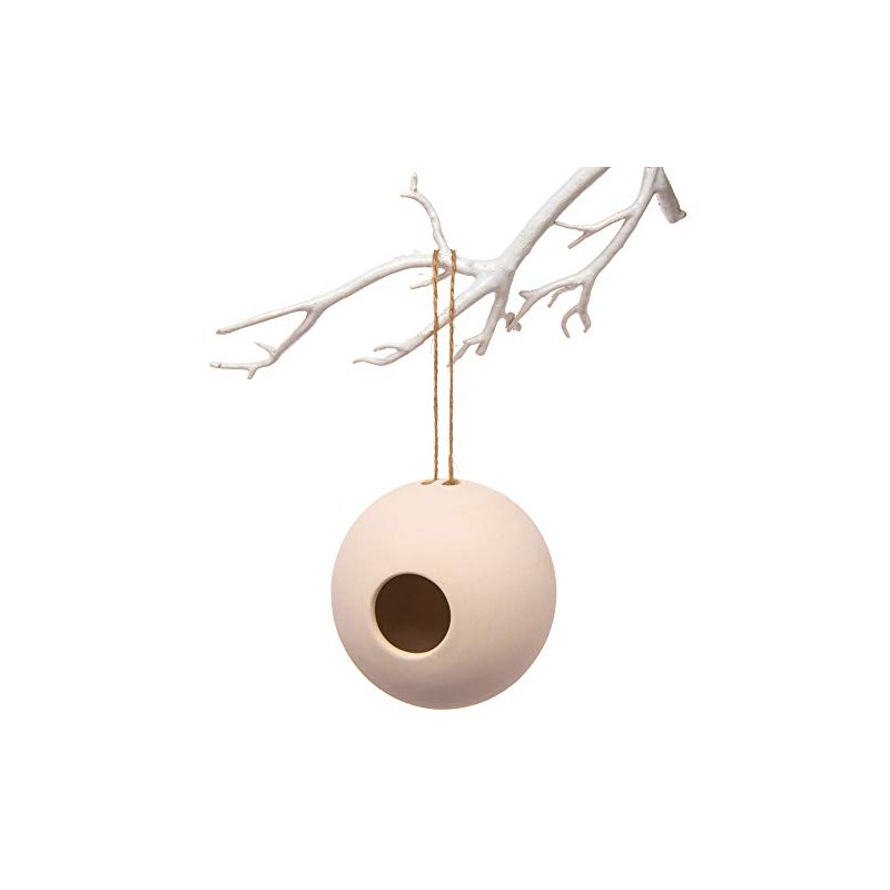 Baker Ross AW304 Ceramic Round Bird Houses (Box of 2)
