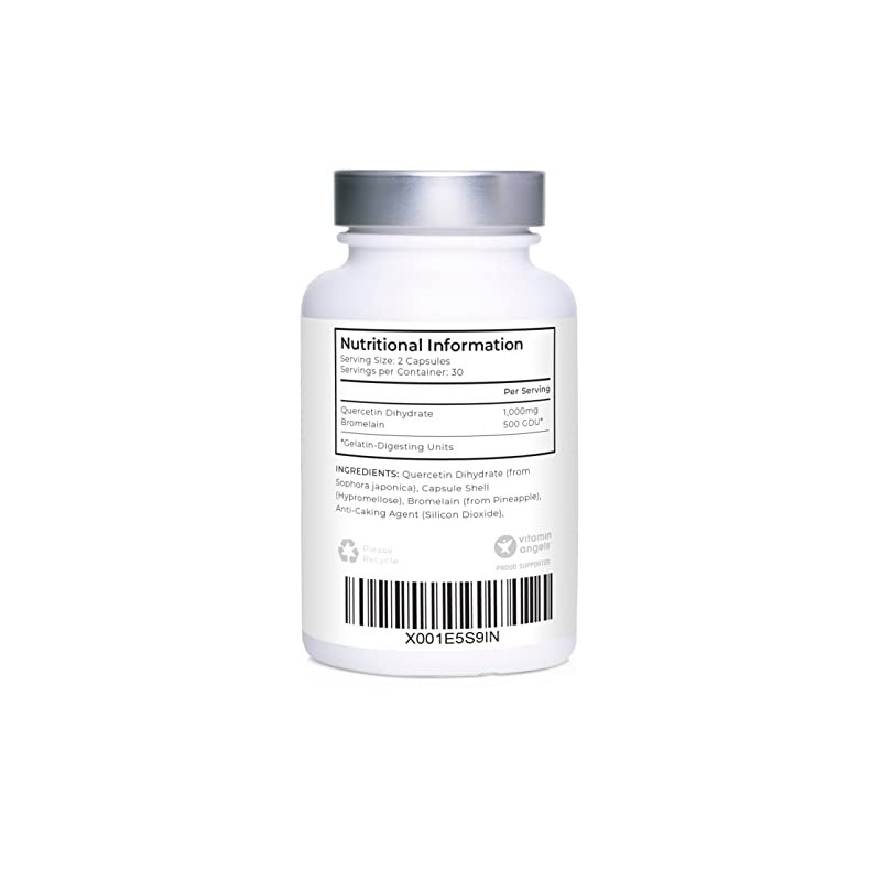 Quercetin & Bromelain 1000mg | 60 Capsules - 30 Servings