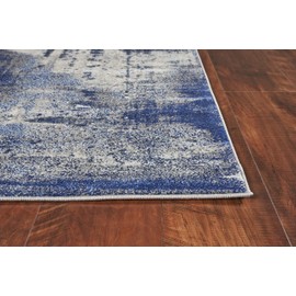 KAS Rugs Abstract Watercolor Flow 5' x 7'6 Plush Accent Rug in Ice Blue