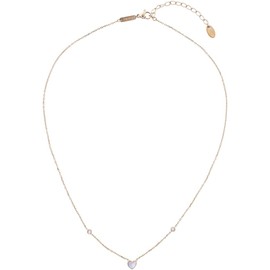 Juego de Collar y Pulsera con Dije de Corazón en Madre Perla y Circonia – Acero Inoxidable 316L con Chapa de Oro – Elegancia para Toda Ocasión