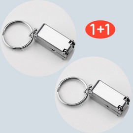 1+1 GF Portable Mini Nail Clipper Keyring Key Chain, 2 Pieces, Silver / 1+1 GF 휴대용 미니 손톱깎이 키링 열쇠고리, 2개, 실버