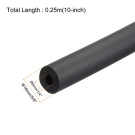 sourcing map Foam Grip Tubing Handle Grips 6mm(1/4") ID 16mm OD 10" Black for Pipe Insulation Lagging Wrap Covers, Utensils, Fitness, Tools Handle Support