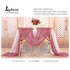 Lykoow 15 Packs Cheesecloth Table Runner Dusty Rose,10 Ft Dark