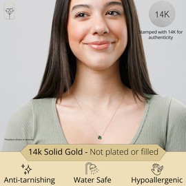 MAX + STONE 14k White Gold Cushion Cut Created Opal Pendant Necklace for Women 6mm Solitaire October Birthstone with 18 Inch Cable Chain