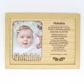 power gift Mathilda Picture Frame with Name/Name Meaning Photo Frame Standing and Hanging Portrait Photo Frame