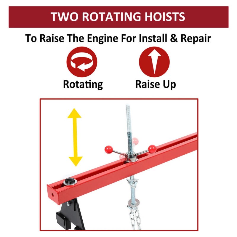 Autoparts Engine Hoist Support Bar Load Leveler W/ Dual Hook