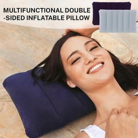 KIRZAX Aufblasbares Kissen 2 Stück Camping Reisekissen Luftkissen Kopfkissen Komfortables Reisekissen für Auto für Camping und Reisen aus Weichem Material