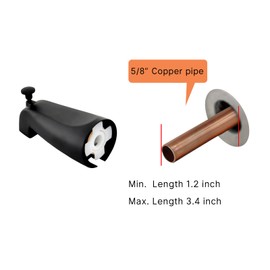 Slip Fit Tub Spout with Pull-Up Diverter for 1/2 inch Copper Tube, Matte Black