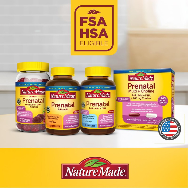 Nature Made Prenatal Multivitamin with Folic Acid, Prenatal Vitamin and