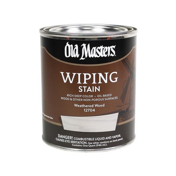 Old Masters Semi-Transparent Weathered Wood Oil-Based Wiping Stain 1 Qt.