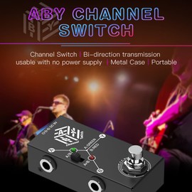 ABY Box Line Selector,SHUAIGUO Guitar Pedals ABY Box Line Selector AB Switch Mini Guitar Effect Pedal Bidirectional Transmission Metal Casing Anti-slip Support A/B or A and B Modes