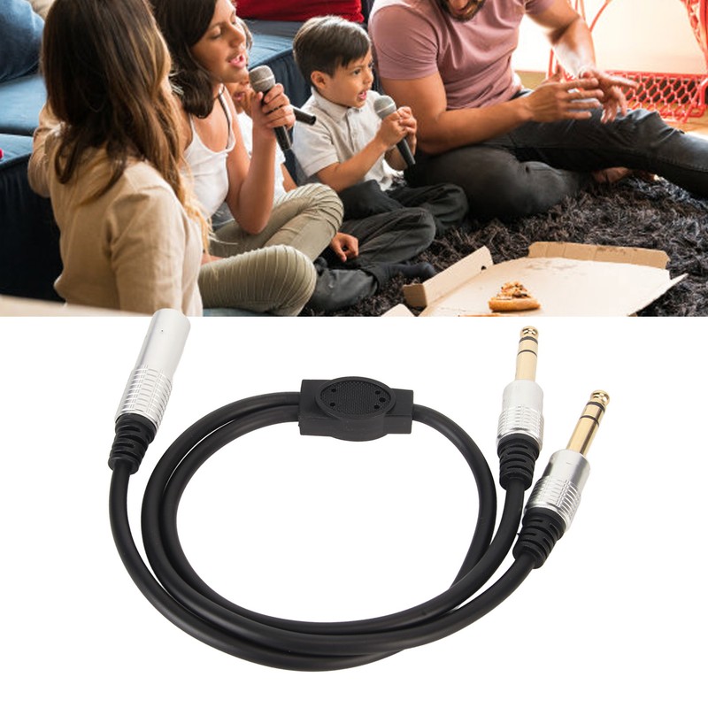 6.35mm Splitter Y Cable Mono Female to Dual Male 1/4