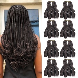 French Curly Braiding Hair Color 2 French Curl Braiding Hair 14 Inch Short French Braiding Hair for Box Braids Spanish Curly Braiding Hair for Black Women and Kids (14 Inch,2)