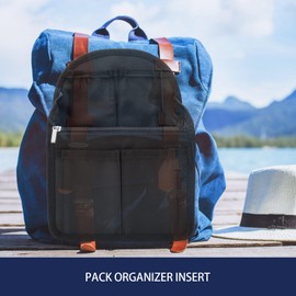 Cabilock Black Backpack Backpack Organizer Insert Nylon Organizer Inserts for Backpack Rucksack Shoulder Bag Purse Divider Foldable Bag Liner Black Travel Backpack