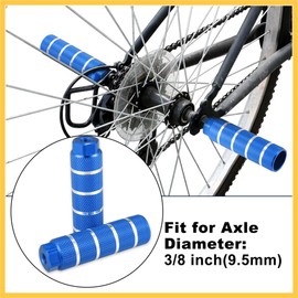 REPAIROCK 4pcs BMX MTB Bike Rear Foot Pegs Footrests Blue Fit 3/8 Inch Axles Durable Material Auto Replacement Parts