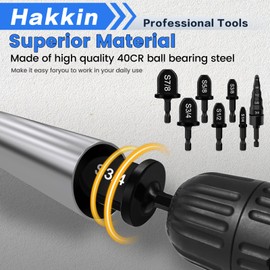 HVAC Repairing Tools, 10PCS Swaging Drill Bit Set with 5 in 1 Conditioner Copper Tube Expander, Hex Shank Expander Swaging Tool Boring Drill Bit with Copper Pipe Cutter, Deburring Tool and Gloves